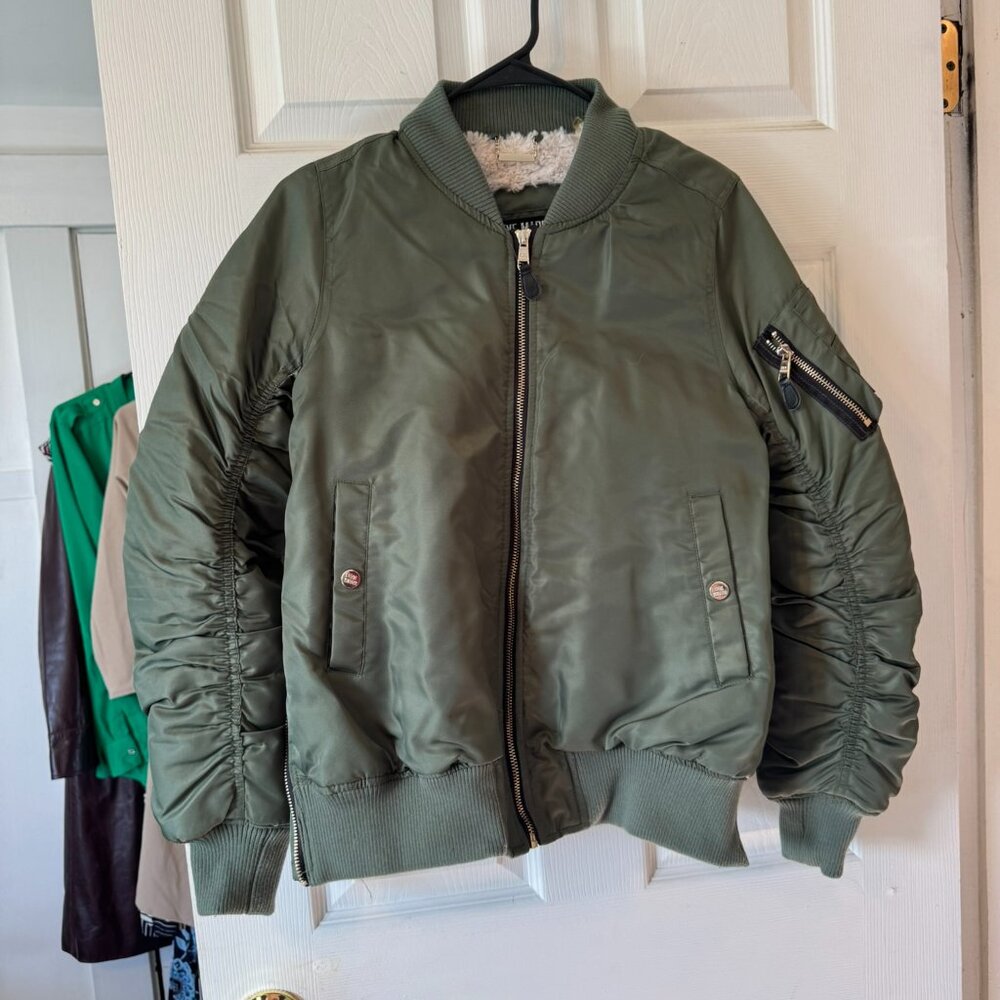Women's Steven Madden Army Green Bomber Jacket.  Size S/P.